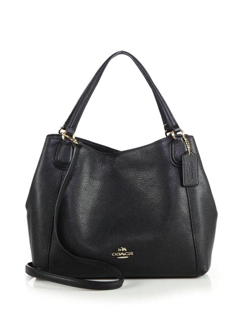 cheap black coach purses|coach black leather shoulder purse.